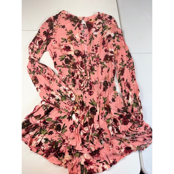 Bluiyv Young Contemporary Romper Dress‎ Pink Floral Long Sleeve Small - Picture 2 of 11